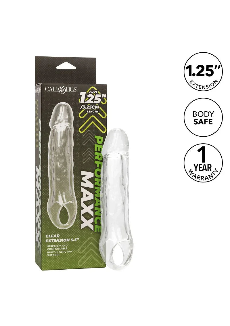 โ CalExotics Performance Maxx Clear Extension 5.5' - Happytoys Sexshop: Toys for Feeling Happy & Easy ๐ - Discreet geleverd