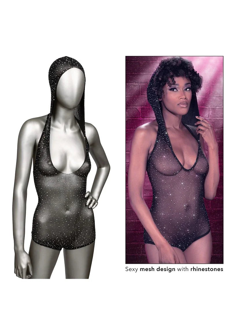 Radiance Hooded Deep V Body Suit by CalExotics - Happytoys Sexshop: Toys for Feeling Happy & Easy 😊 - Discreet geleverd