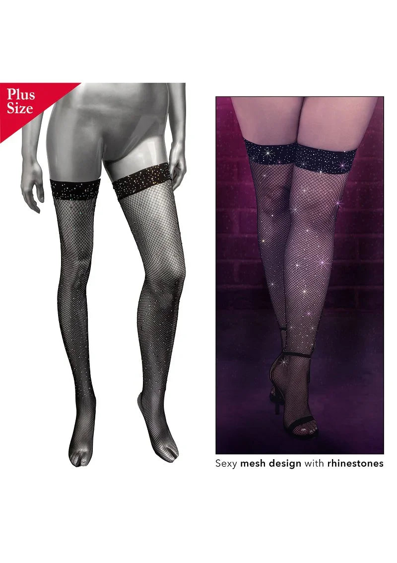 Radiance Plus Size Dijhoge Kousen by CalExotics - Happytoys Sexshop: Toys for Feeling Happy & Easy ๐ - Discreet geleverd