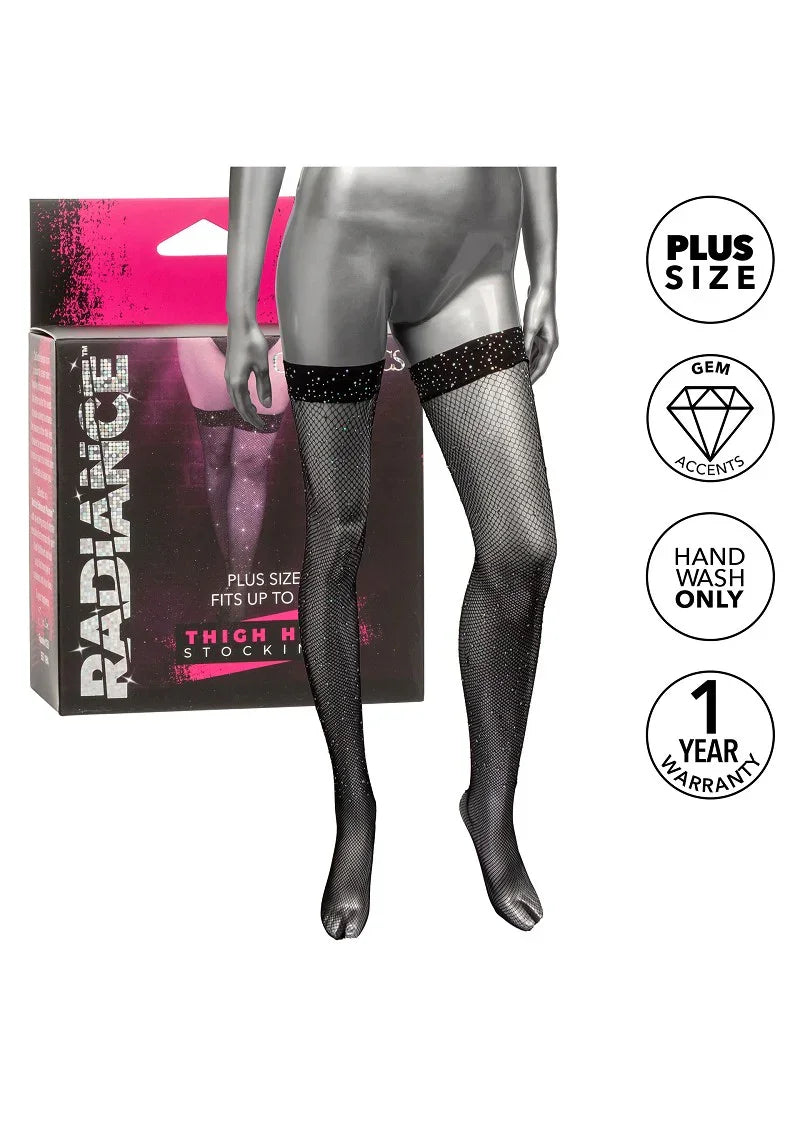 Radiance Plus Size Dijhoge Kousen by CalExotics - Happytoys Sexshop: Toys for Feeling Happy & Easy ๐ - Discreet geleverd