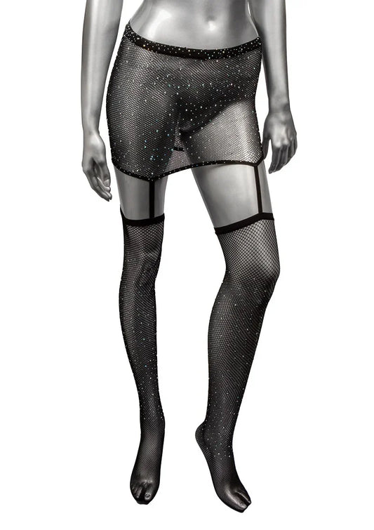 Radiance Plus Size One Piece Kousenbandrok met dijhoge kousen by CalExotics - Happytoys Sexshop: Toys for Feeling Happy & Easy 😊 - Discreet geleverd