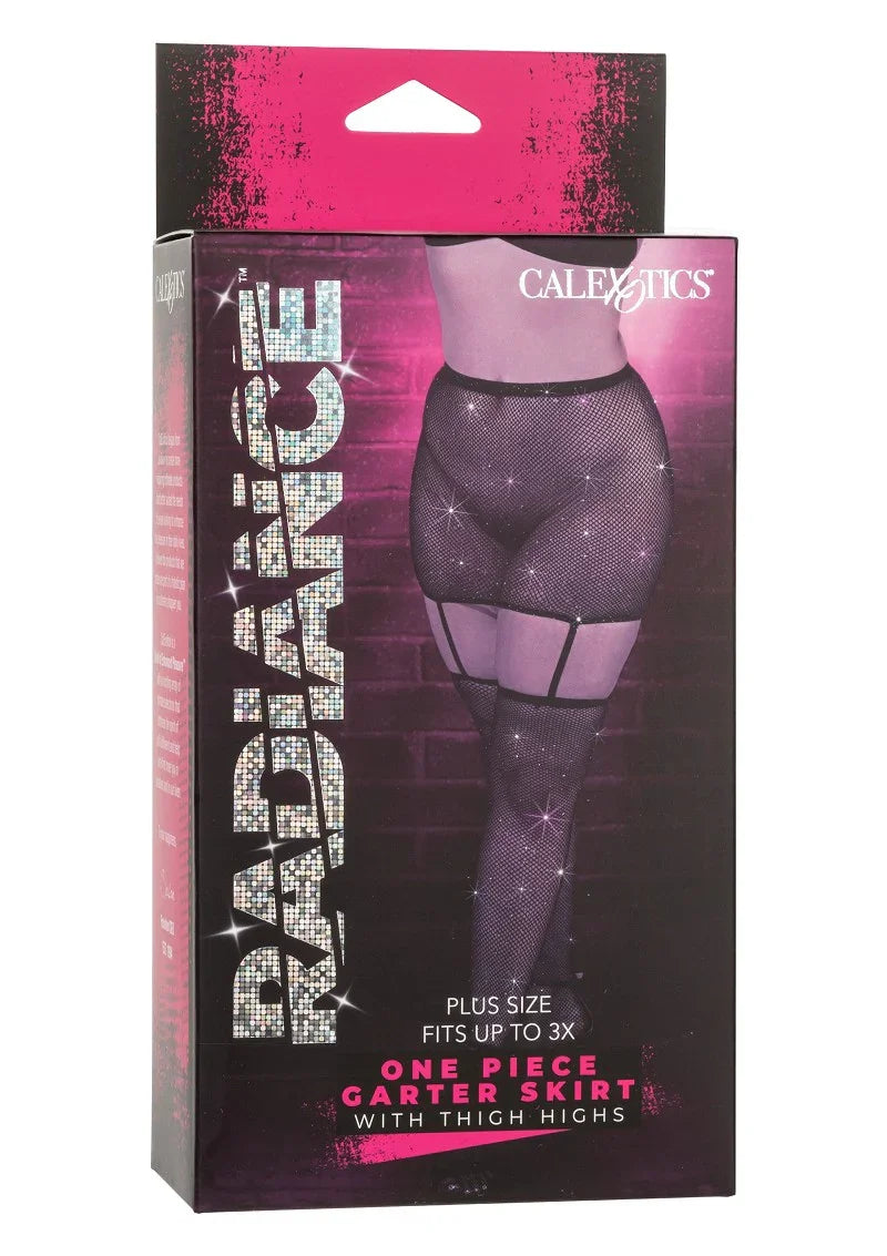 Radiance Plus Size One Piece Kousenbandrok met dijhoge kousen by CalExotics - Happytoys Sexshop: Toys for Feeling Happy & Easy π - Discreet geleverd