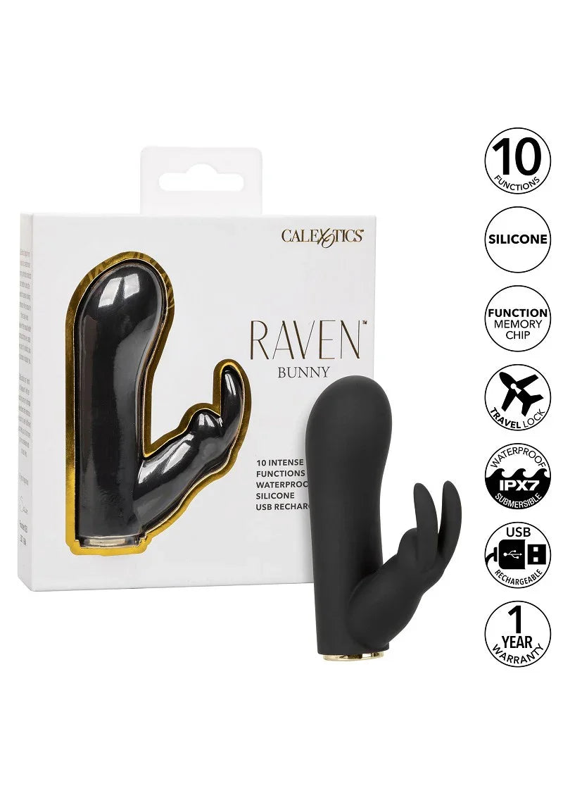 Raven Bunny vibrator by CalExotics - Happytoys Sexshop: Toys for Feeling Happy & Easy 😊 - Discreet geleverd