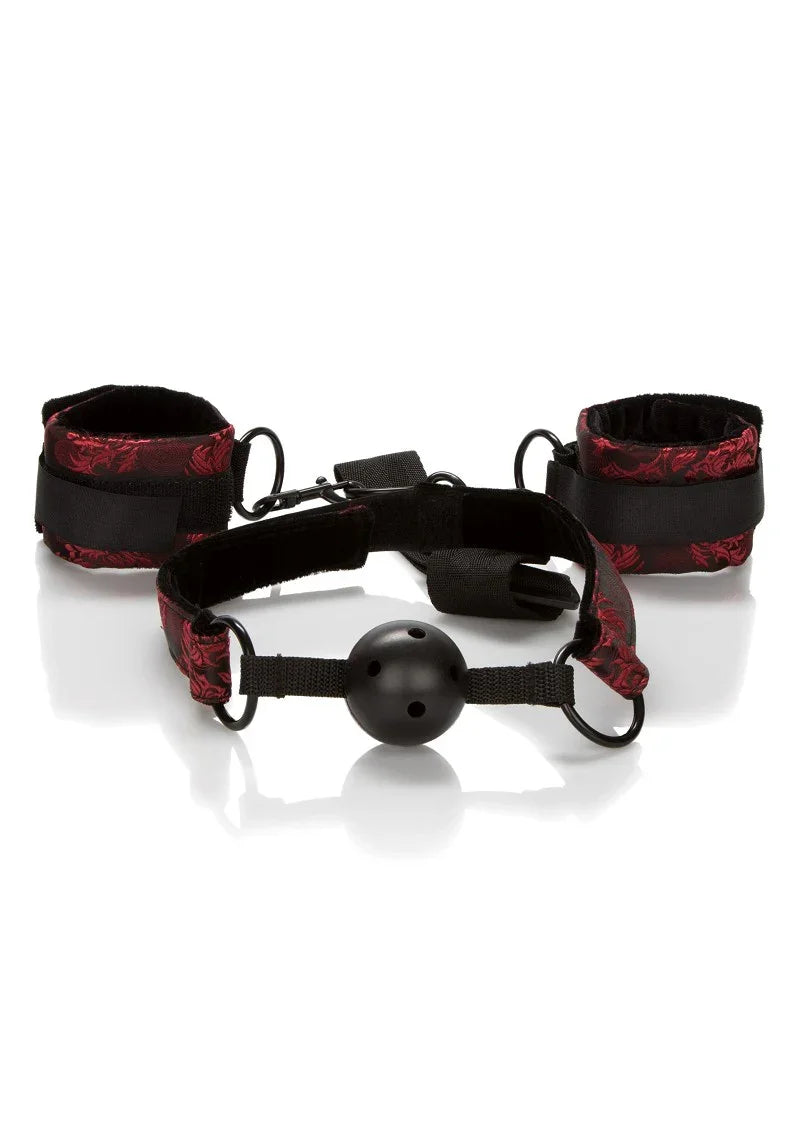 CalExotics Scandal Breathable Ball Gag Met Handboeien - Happytoys Sexshop: Toys for Feeling Happy & Easy 😊 - Discreet geleverd