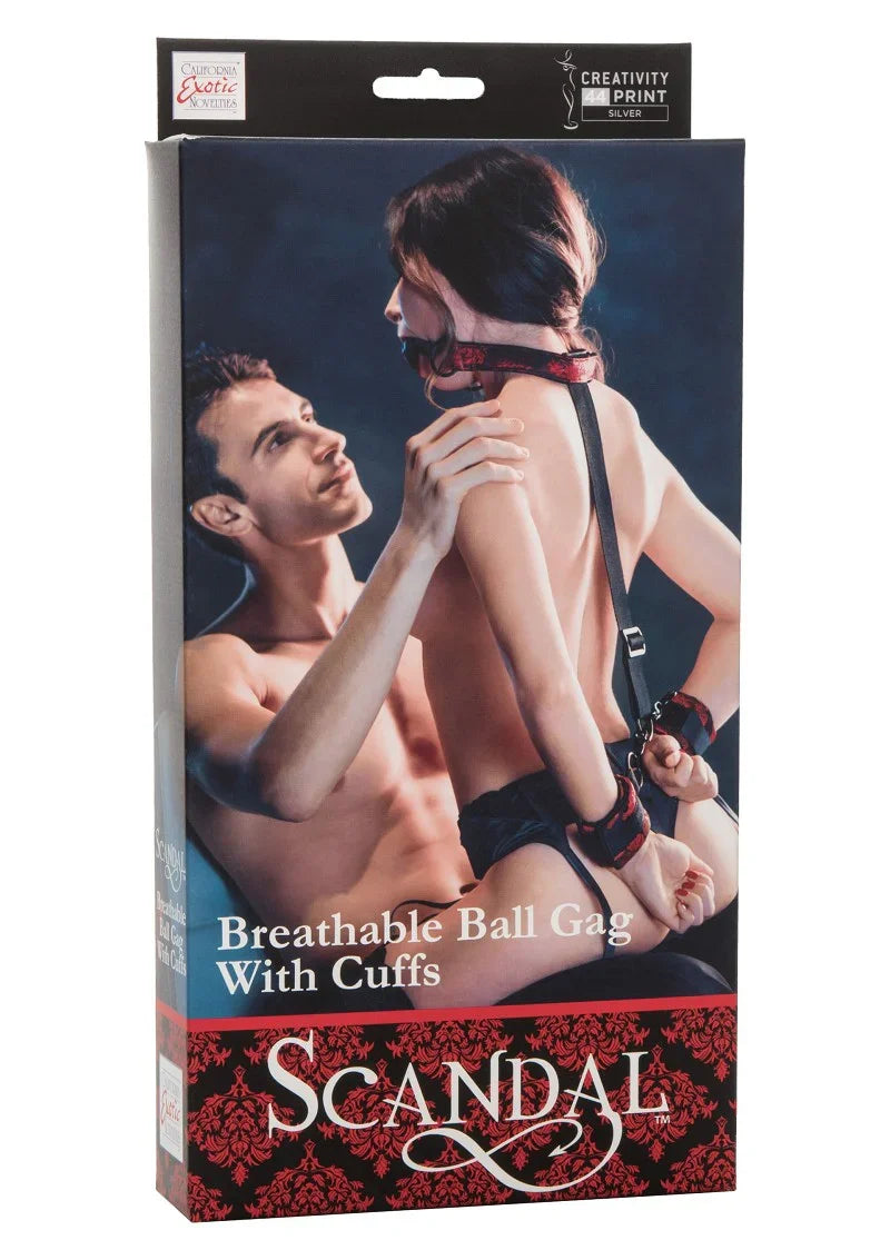 CalExotics Scandal Breathable Ball Gag Met Handboeien - Happytoys Sexshop: Toys for Feeling Happy & Easy 😊 - Discreet geleverd