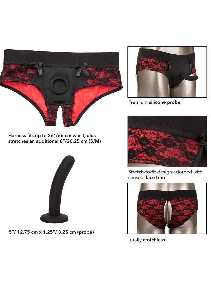 ♀ CalExotics Scandal Crotchless Pegging Panty Set S/M - Happytoys Sexshop: Toys for Feeling Happy & Easy 😊 - Discreet geleverd