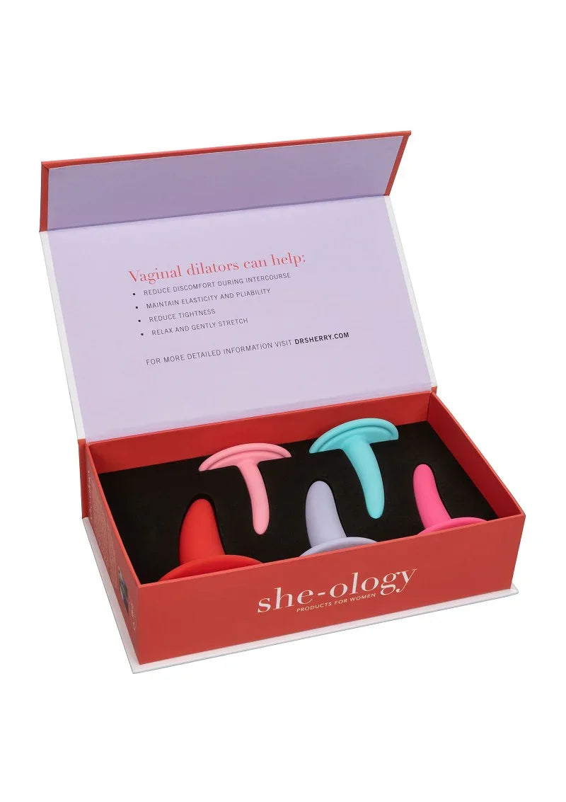 β CalExotics She-ology 5-piece Wearable Vaginal Dilator Set - Happytoys Sexshop: Toys for Feeling Happy & Easy π - Discreet geleverd