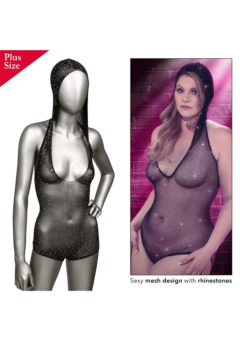 Radiance Plus Size Hooded Deep V Body Suit by CalExotics - Happytoys Sexshop: Toys for Feeling Happy & Easy π - Discreet geleverd