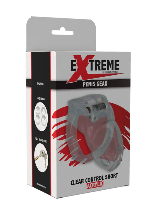 Clear Control Cock Cage Short by Hidden Desire - Happytoys Sexshop: online sex shop for Feeling Happy & Easy đ - Discreet geleverd