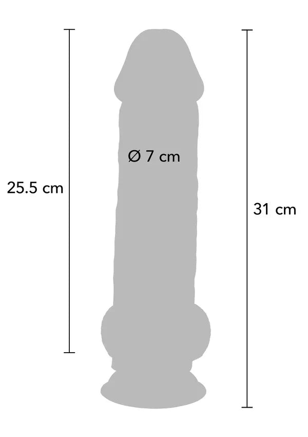 Deluxe Dual Density Thick Dildo TPE 31 cm by ToyJoy - Happytoys Sexshop: Toys for Feeling Happy & Easy 😊 - Discreet geleverd