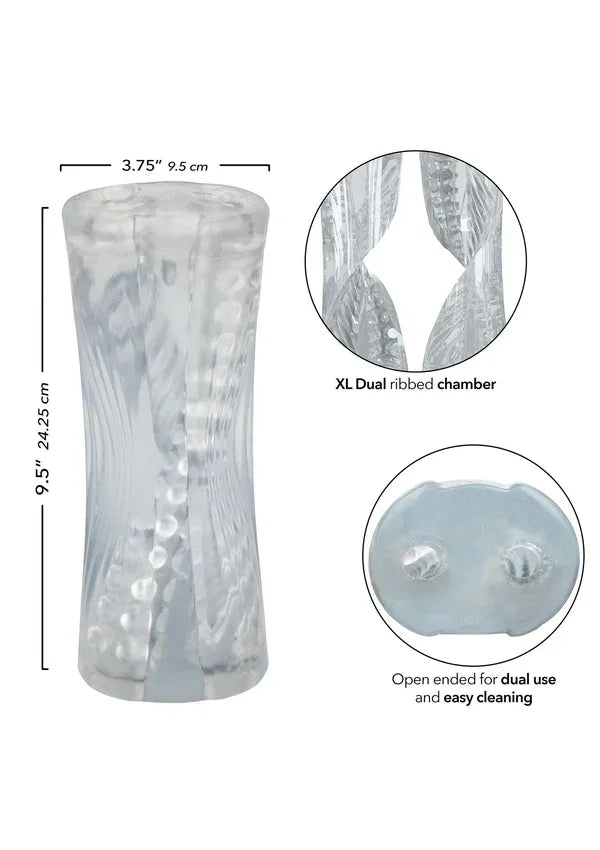 Dual Ribbed Stroker XL by CalExotics - Happytoys Sexshop: Toys for Feeling Happy & Easy 😊 - Discreet geleverd