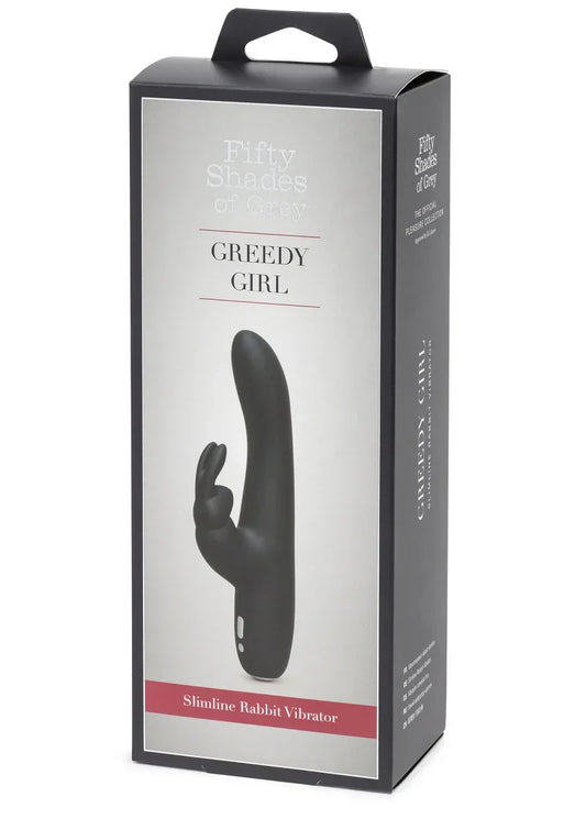 FiftyShadesofGreyGreedyGirlRechargeableSlimlineRabbitVibrator2 @ Happytoys Sexshop: online sex shop for Feeling Happy & Easy 😊 the erotic store owned by a woman