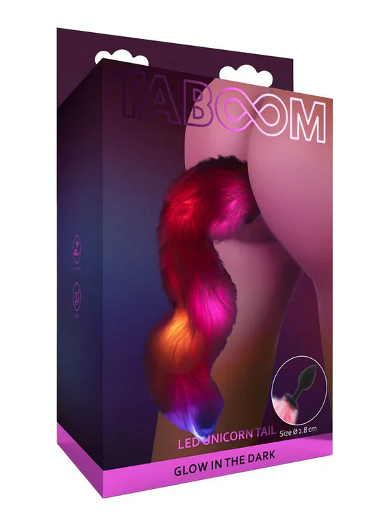 Glow In the Dark Unicorn Tail & Buttplug LED by Taboom - Happytoys Sexshop: Toys for Feeling Happy & Easy š - Discreet geleverd