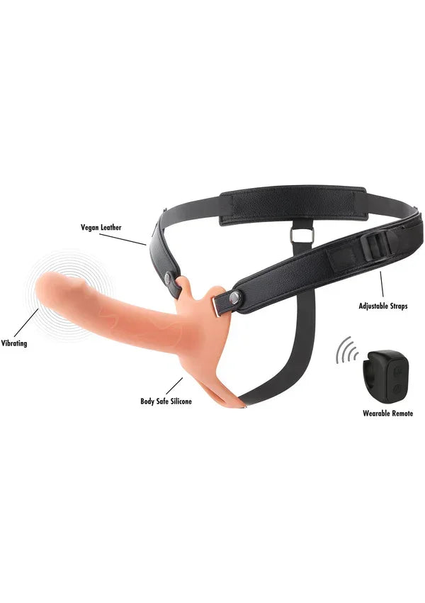 Hollow Penis Strapon Vibrating 16cm Black by Hidden Desire - Happytoys Sexshop: Toys for Feeling Happy & Easy 😊 - Discreet geleverd
