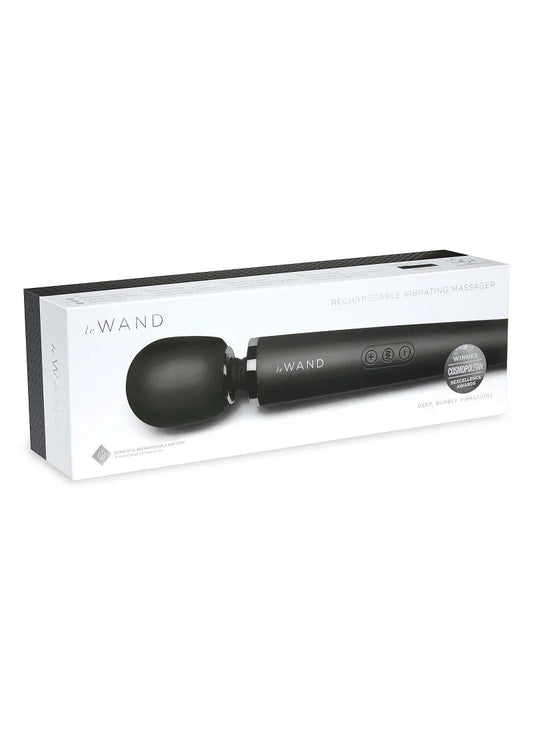Rechargeable Massager black by Le Wand - Happytoys Sexshop: Toys for Feeling Happy & Easy 😊 - Discreet geleverd