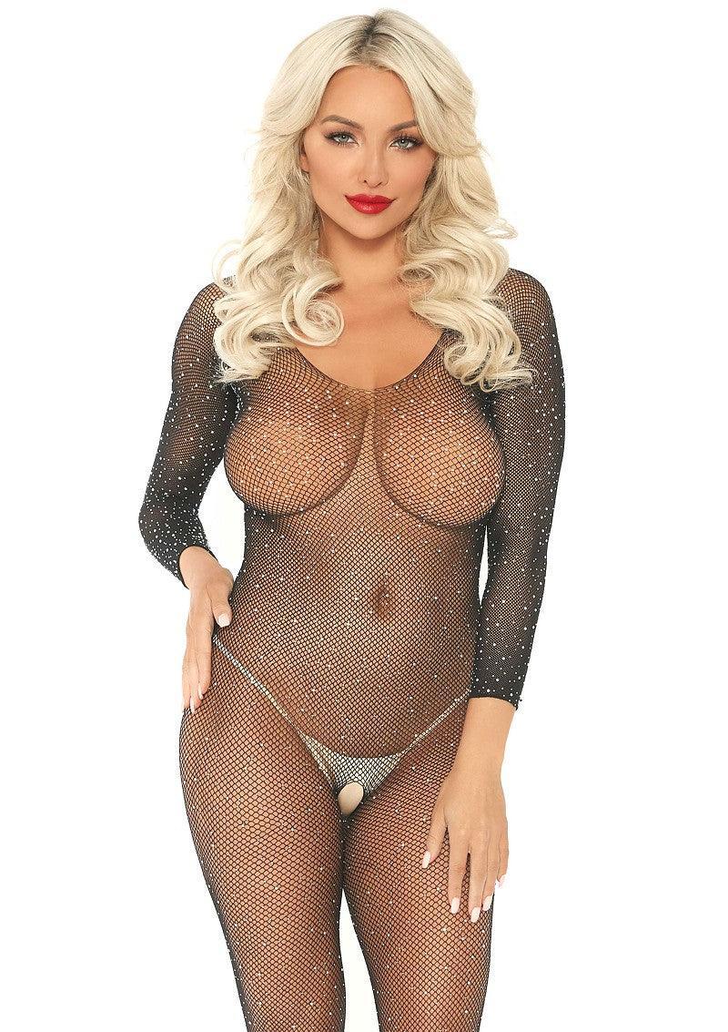 Leg Avenue Fishnet sleeved bodystocking - Happytoys Sexshop: Toys for Feeling Happy & Easy π - Discreet geleverd