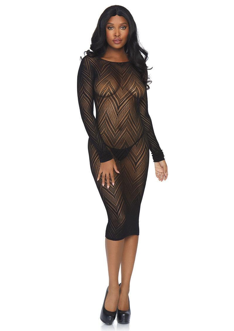 Leg Avenue Long sleeved body con dress - Happytoys Sexshop: Toys for Feeling Happy & Easy 😊 - Discreet geleverd