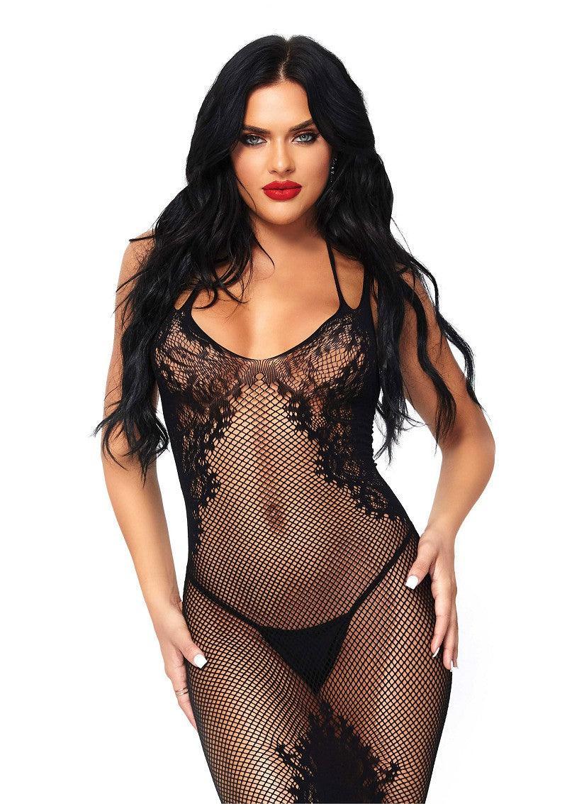 Leg Avenue Naadloze net- en kantjurk - Happytoys Sexshop: Toys for Feeling Happy & Easy 😊 - Discreet geleverd