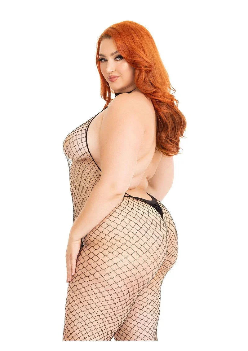 Net backless bodystocking + by Leg Avenue - Happytoys Sexshop: Toys for Feeling Happy & Easy 😊 - Discreet geleverd