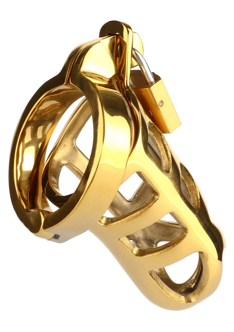 ♂ Mr. Steel Brutal Chastity Cage Gold - Happytoys Sexshop: Toys for Feeling Happy & Easy 😊 - Discreet geleverd
