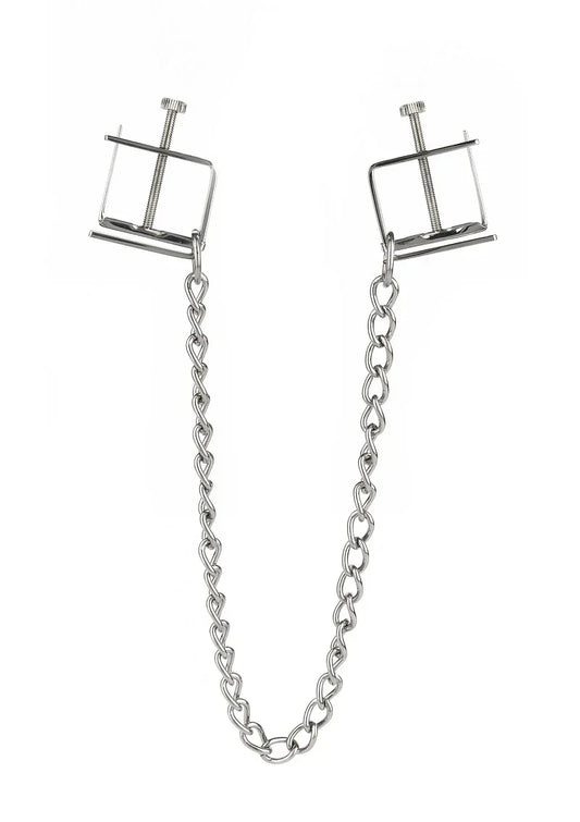 Mr.SteelPressNippleClampsWithChain2 @ Happytoys Sexshop: online sex shop for Feeling Happy & Easy 😊 the erotic store owned by a woman