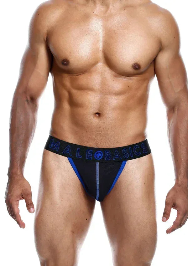 Neon Thong Size XL Blue by MaleBasics - Happytoys Sexshop: Toys for Feeling Happy & Easy ๐ - Discreet geleverd