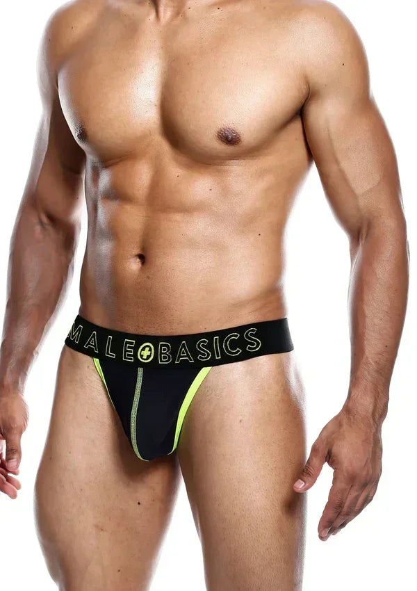 Neon Thong Size XL Yellow by MaleBasics - Happytoys Sexshop: Toys for Feeling Happy & Easy 😊 - Discreet geleverd