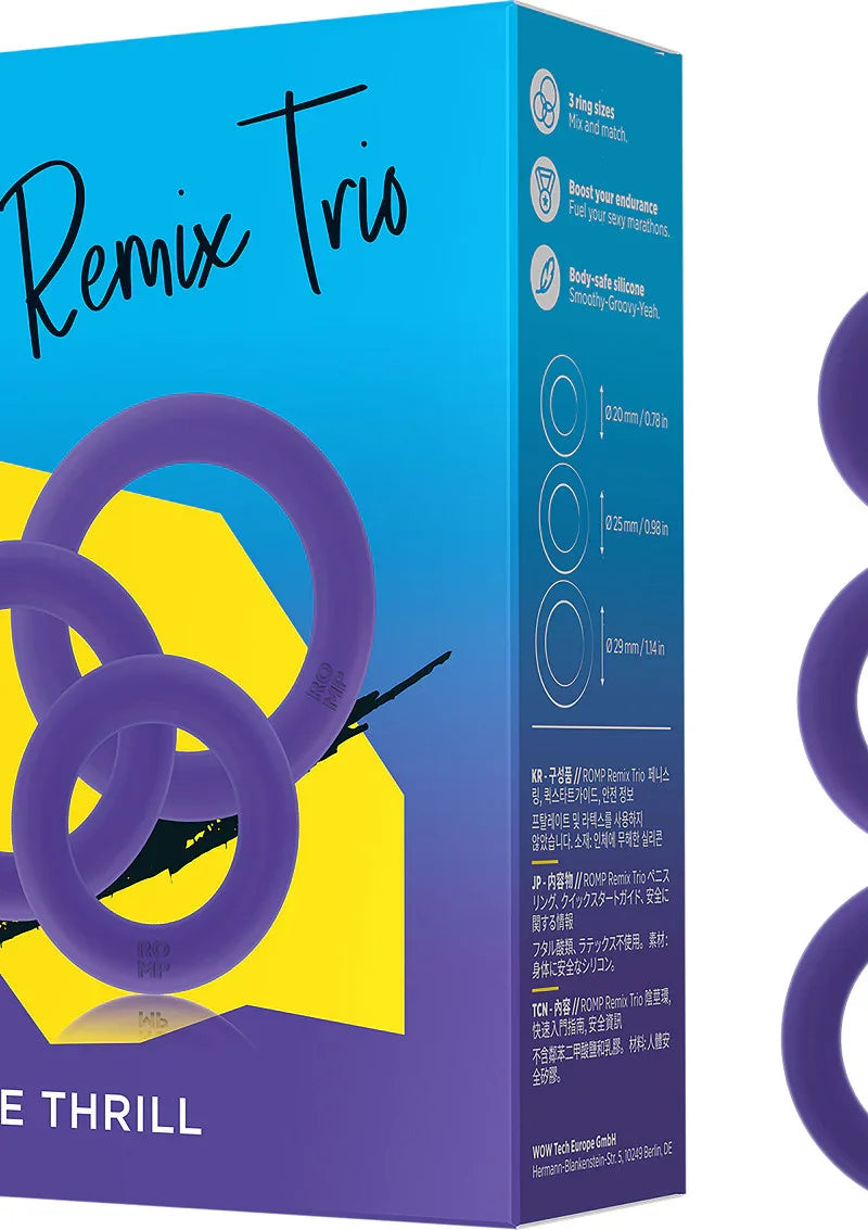 Remix Trio cockrings by Romp - Happytoys Sexshop: Toys for Feeling Happy & Easy π - Discreet geleverd