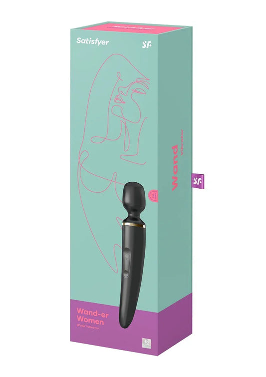 Wand-er women vibrator Black by Satisfyer - Happytoys Sexshop: Toys for Feeling Happy & Easy š - Discreet geleverd