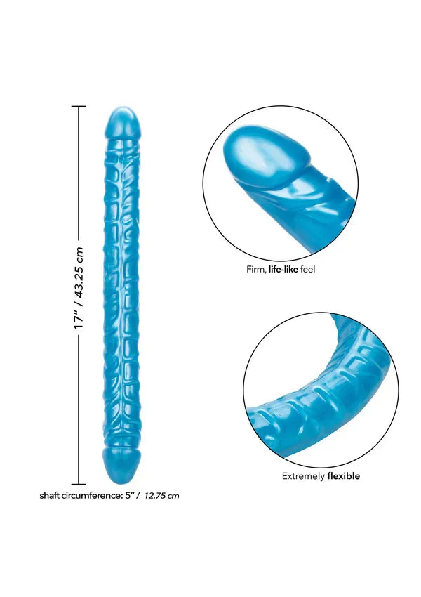 Size Queen Double Dong Blue 17 inch by CalExotics - Happytoys Sexshop: Toys for Feeling Happy & Easy 😊 - Discreet geleverd