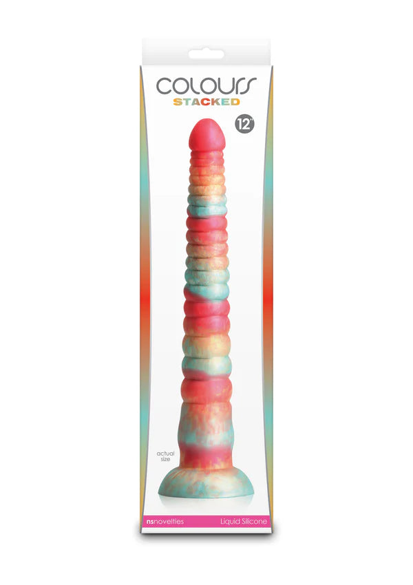 Stacked 12 inch Dildo Red by NS Novelties