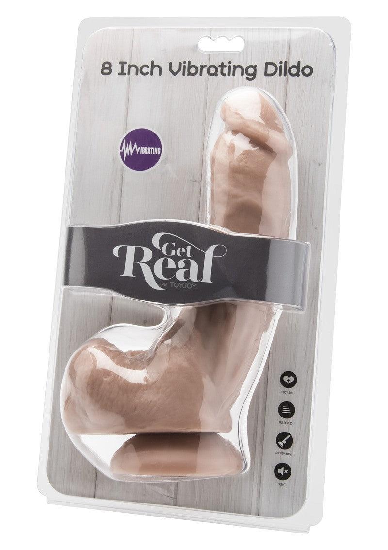 ToyJoy Get Real Dildo 8' with Balls Vibrator @ Happytoys Sexshop: Toys for Feeling Happy & Easy 😊