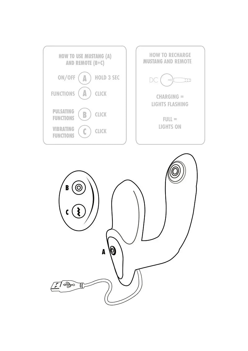 Designer Edition Mustang Prostate Massager by ToyJoy - Happytoys Sexshop: Toys for Feeling Happy & Easy 😊 - Discreet geleverd