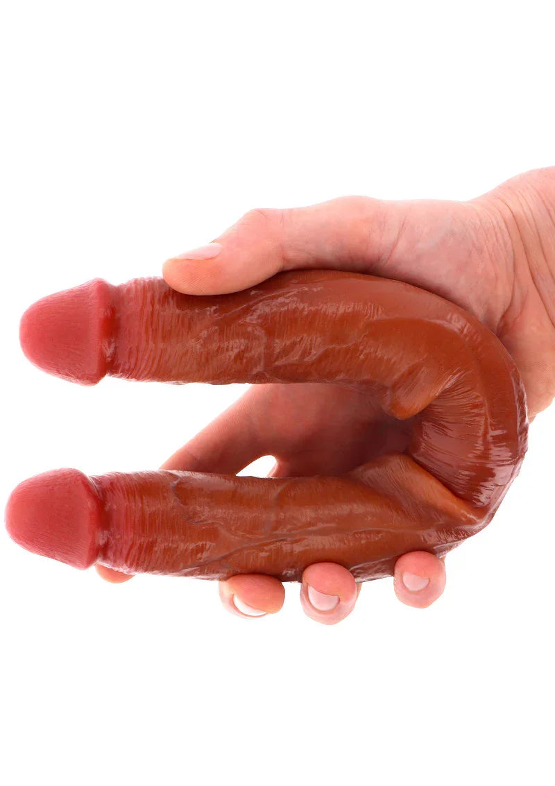 Get Real Silicone Foreskin Double Dong 35 cm by ToyJoy - Happytoys Sexshop: Toys for Feeling Happy & Easy 😊 - Discreet geleverd