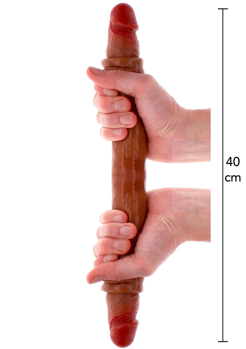 Get Real Silicone Foreskin Double Dong 40 cm by ToyJoy - Happytoys Sexshop: Toys for Feeling Happy & Easy 😊 - Discreet geleverd