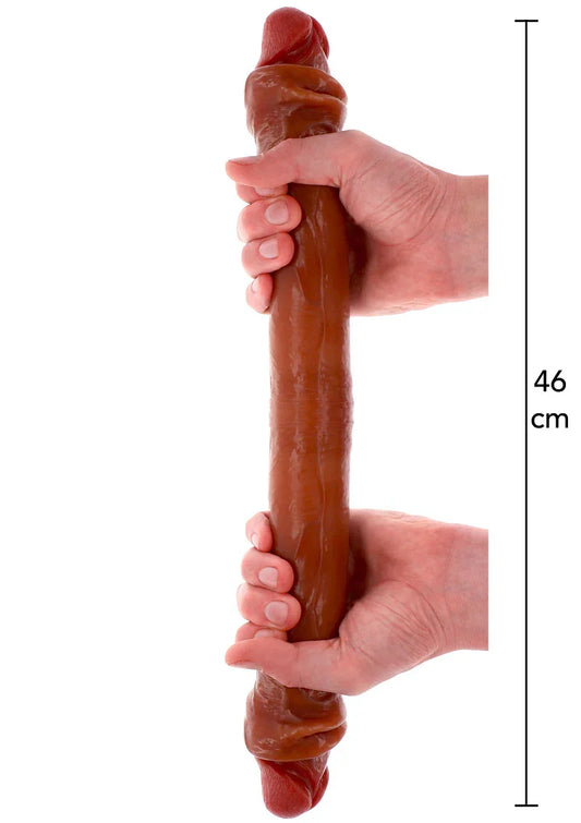 Get Real Silicone Foreskin Double Dong 46 cm by ToyJoy - Happytoys Sexshop: Toys for Feeling Happy & Easy π - Discreet geleverd