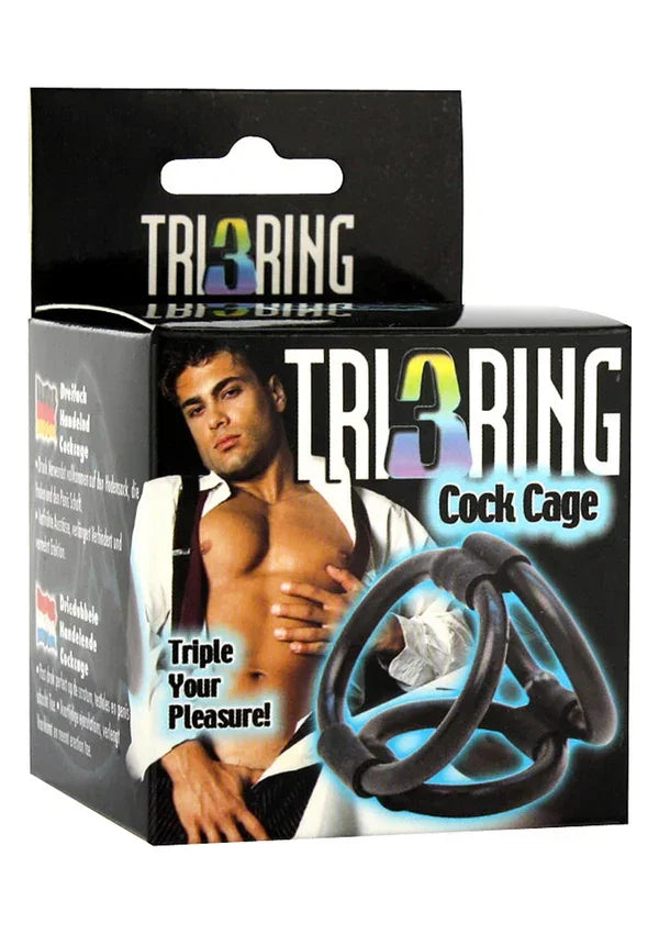 Tri Ring Cock Cage by Seven Creations - Happytoys Sexshop: Toys for Feeling Happy & Easy 😊 - Discreet geleverd