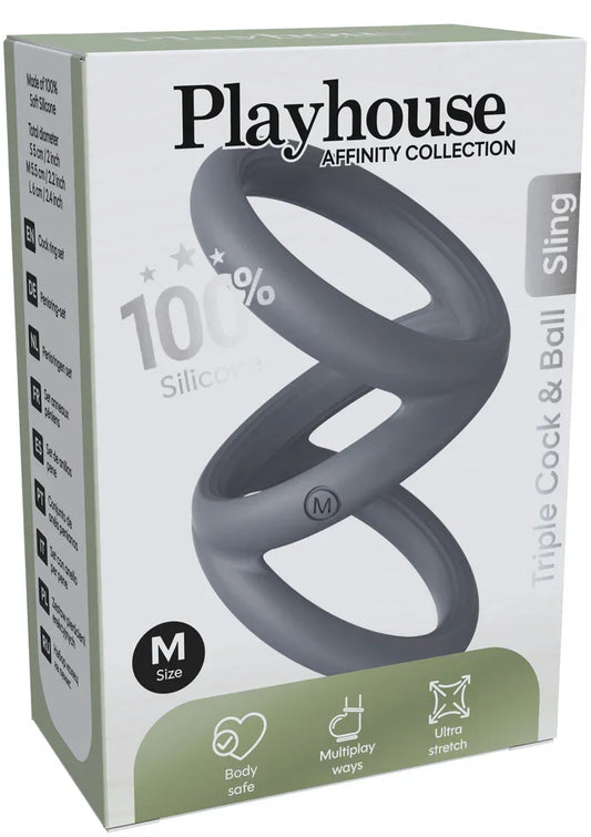 Triple Cock & Ball Sling Medium by Playhouse Affinity