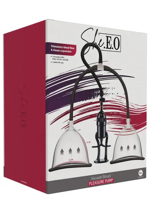 Vacuum Breast Pleasure Pump M/L @ She.E.O. - Happytoys Sexshop: online sex shop for Feeling Happy & Easy 😊 - Discreet geleverd