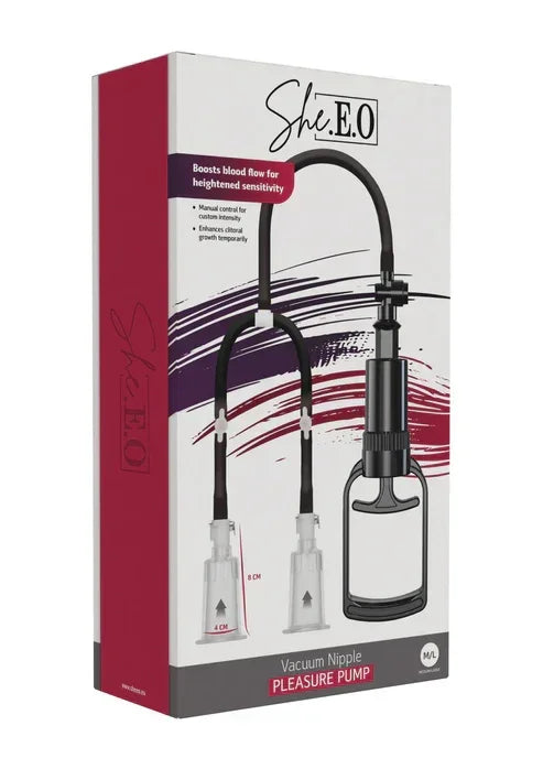 Vacuum Nipple Pleasure Pump M/L by She.E.O. - Happytoys Sexshop: online sex shop for Feeling Happy & Easy đ - Discreet geleverd