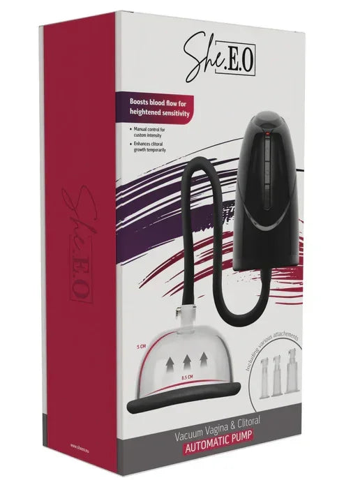Vacuum Vagina & Clitoral Automatic Pump @ She.E.O. - Happytoys Sexshop: online sex shop for Feeling Happy & Easy 😊 - Discreet geleverd