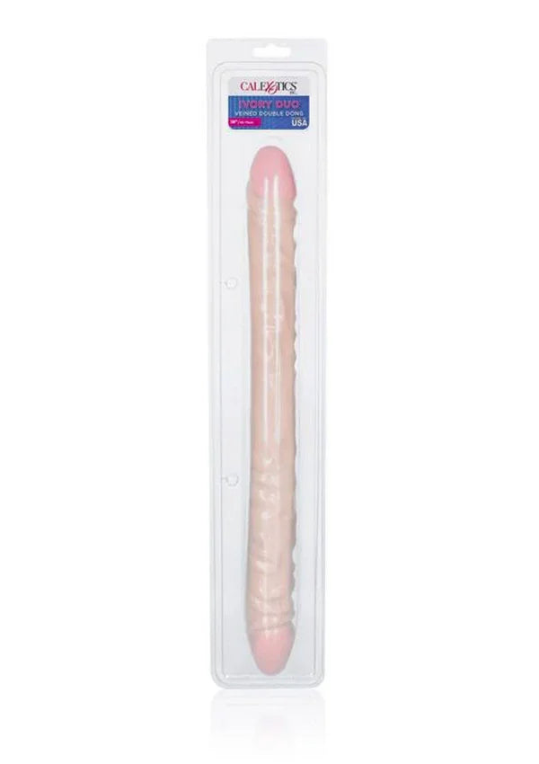 Veined Double Dong 18 inch Light Skin Tone by CalExotics - Happytoys Sexshop: Toys for Feeling Happy & Easy 😊 - Discreet geleverd