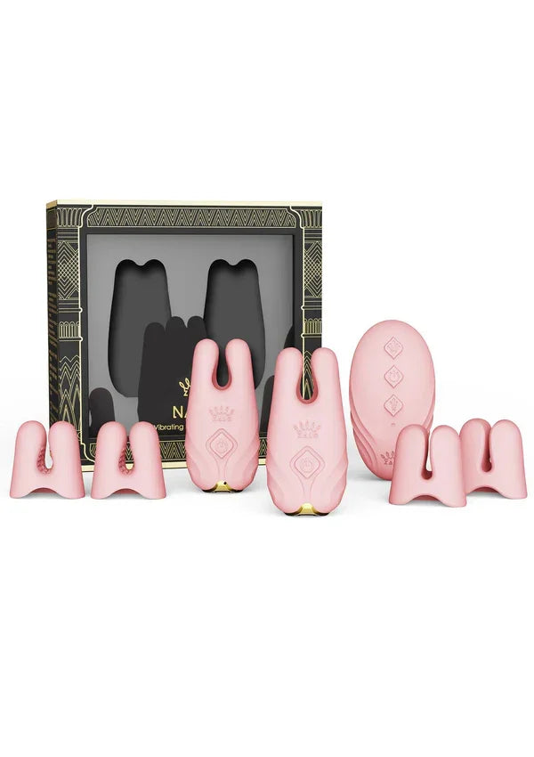 Nave Vibrating Nipple Clamps Pink by Zalo - Happytoys Sexshop: Toys for Feeling Happy & Easy 😊 - Discreet geleverd