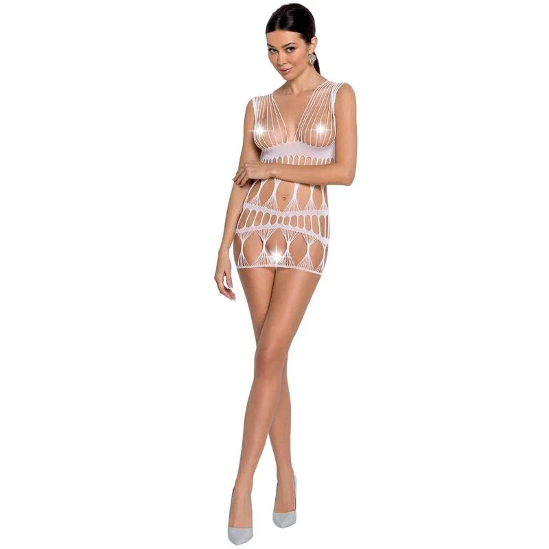 PASSION - WOMAN BS089 WHITE BODYSTOCKING ONE SIZE - Happytoys Sexshop: online sex shop for Feeling Happy & Easy π - Discreet geleverd