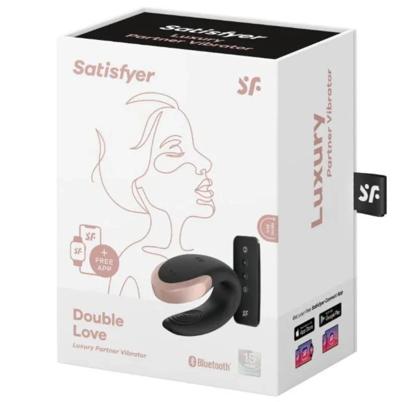 SATISFYER - DOUBLE LOVE LUXURY PARTNER VIBRATOR BLACK - Happytoys Sexshop: online sex shop for Feeling Happy & Easy π - Discreet geleverd