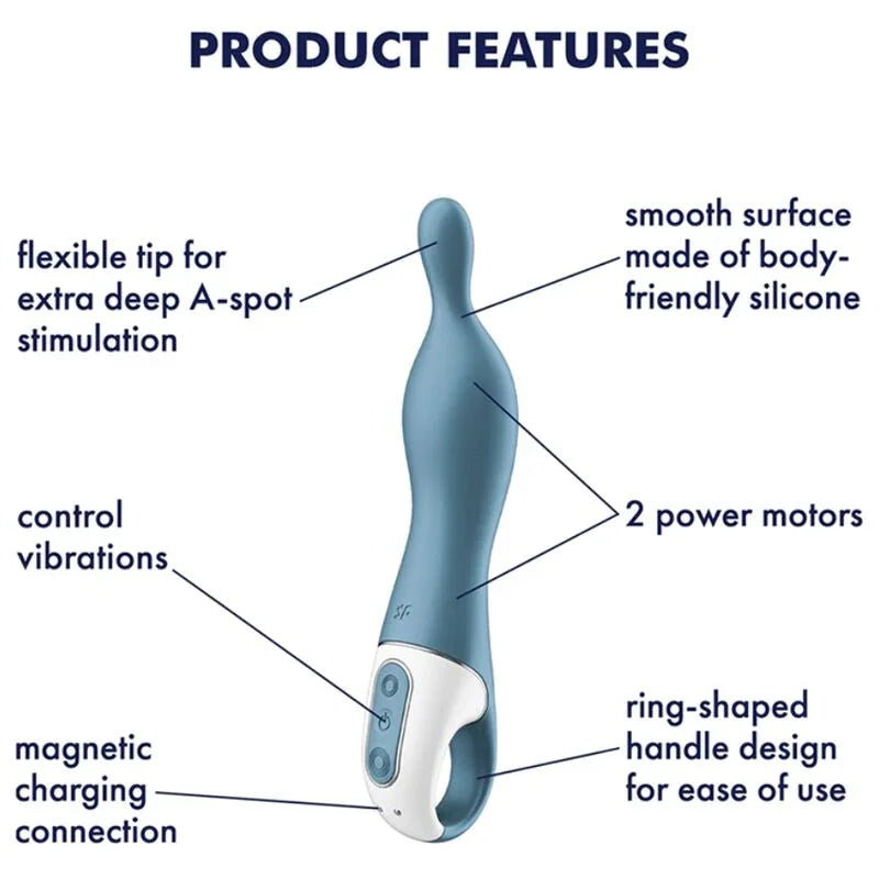 SATISFYER - AMAZING 1 ASPOT VIBRATOR BLUE - Happytoys Sexshop: online sex shop for Feeling Happy & Easy π - Discreet geleverd