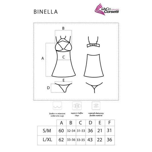 LIVCO CORSETTI FASHION - BINELLA SET BABYDOLL + THONG BLACK - Happytoys Sexshop: online sex shop for Feeling Happy & Easy 😊 - Discreet geleverd