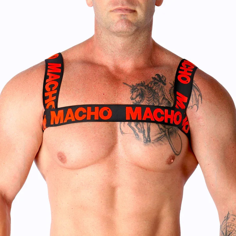 MACHO - DOUBLE RED HARNESS - Happytoys Sexshop: online sex shop for Feeling Happy & Easy π - Discreet geleverd