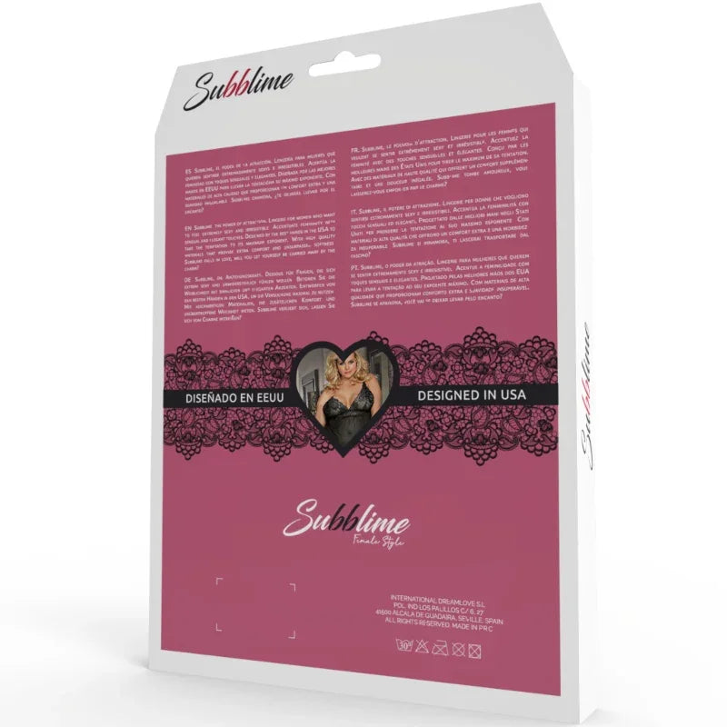 SUBBLIME - QUEEN PLUS DRESS-TOP AND THONG SET BLACK - Happytoys Sexshop: online sex shop for Feeling Happy & Easy š - Discreet geleverd