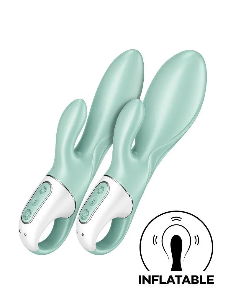 Satisfyer - Air Pump Bunny 5+ - Opblaasbare Rabbit Vibrator (met App Control) - Mint - Happytoys Sexshop: Toys for Feeling Happy & Easy 😊 - Discreet geleverd